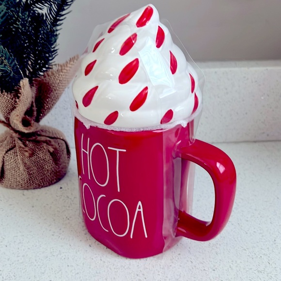 ❗️RAE DUNN HOT COCOA COFFEE HOLIDAY MODERN FARMHOUSE MUG X WHIPPED CREAM TOPPER - Picture 2 of 5